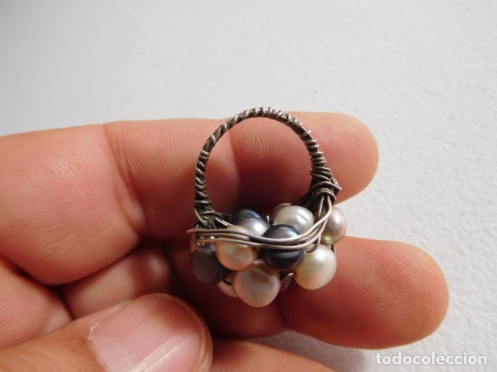 Joyeria: Anillo de plata 925 y perlas de varios tonos - Foto 6