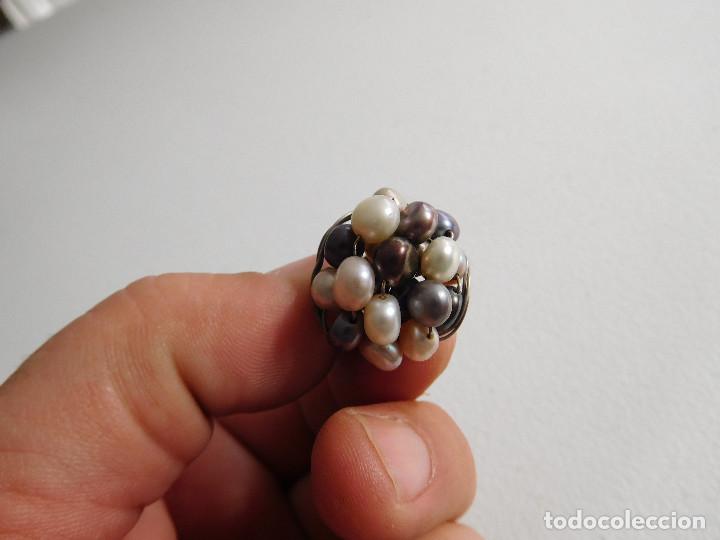 Joyeria: Anillo de plata 925 y perlas de varios tonos - Foto 7