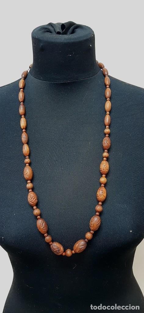 Joyeria: Collar de cuentas de madera vintage(1.4) - Foto 1