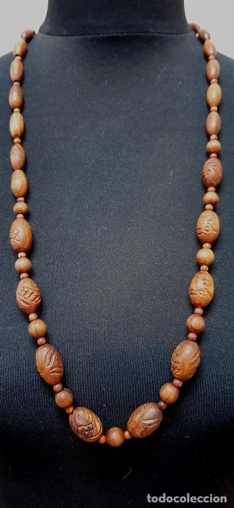 Joyeria: Collar de cuentas de madera vintage(1.4) - Foto 2