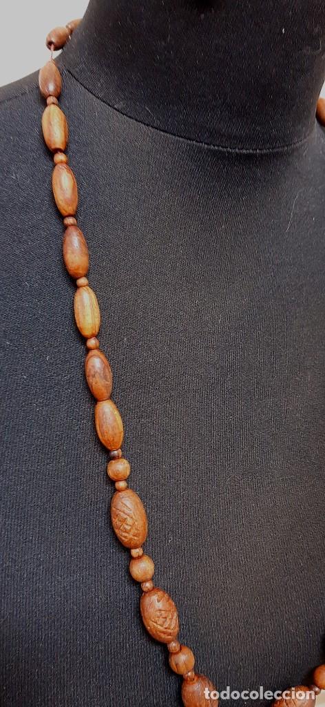 Joyeria: Collar de cuentas de madera vintage(1.4) - Foto 3