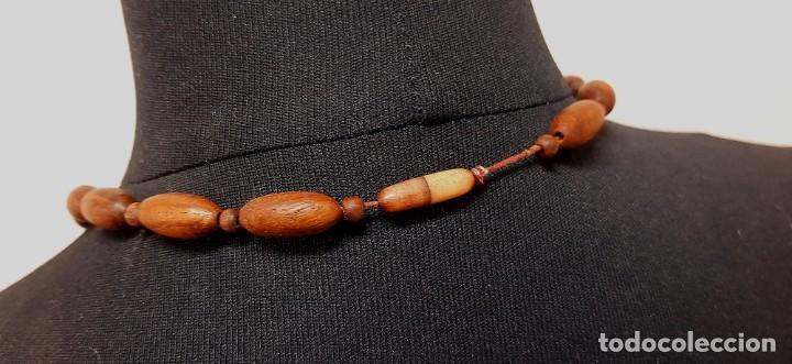 Joyeria: Collar de cuentas de madera vintage(1.4) - Foto 4