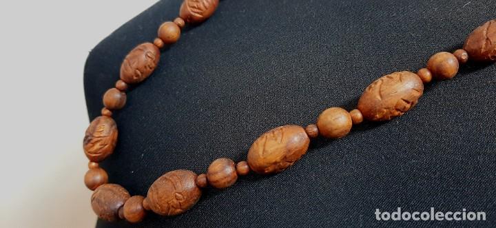 Joyeria: Collar de cuentas de madera vintage(1.4) - Foto 6