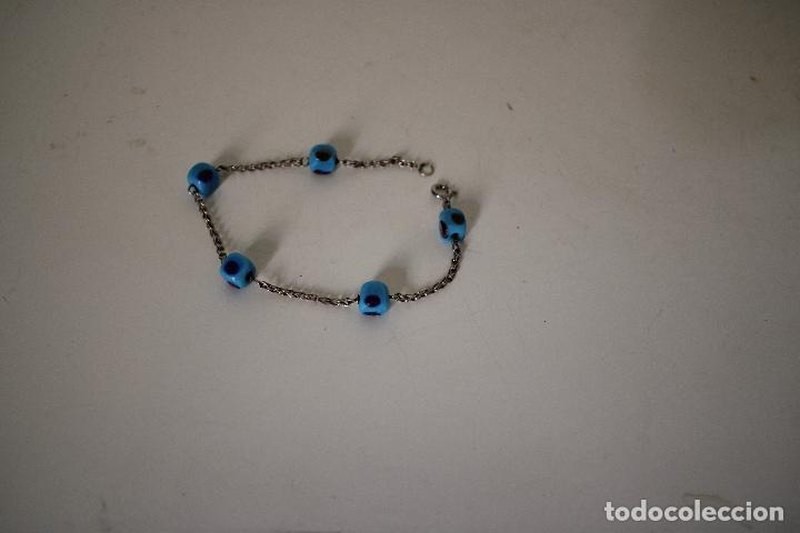 Joyeria: pulsera plata con dados azules - Foto 2