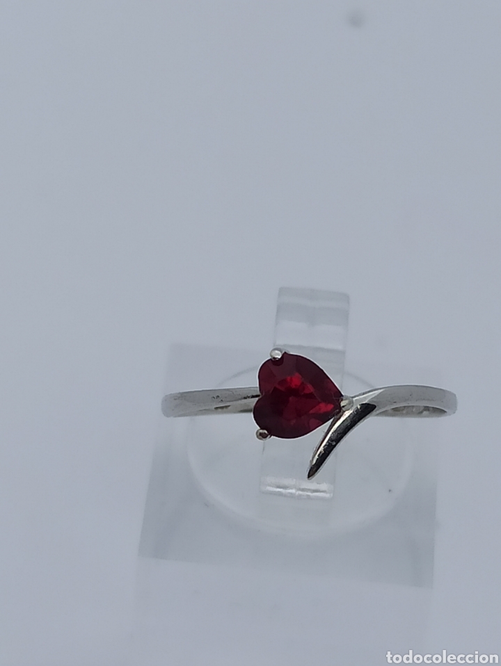 Joyeria: Anillo de or&oacute; blanco 375/9k y ?grante&iquest; - Foto 3