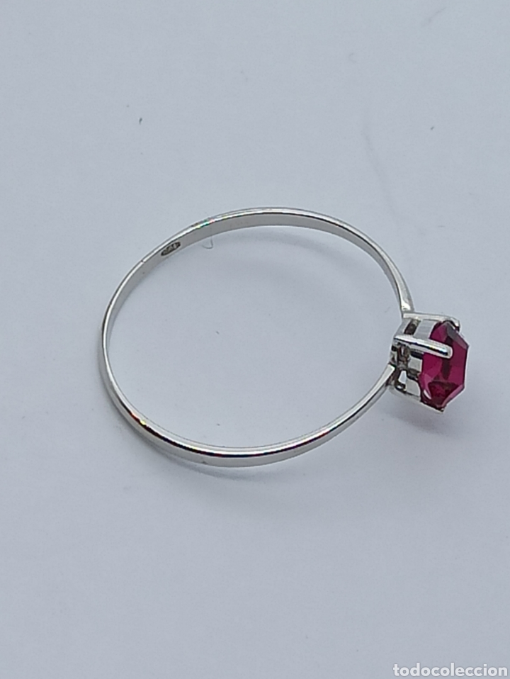 Joyeria: Anillo de or&oacute; blanco 375/9k y ?grante&iquest; - Foto 8