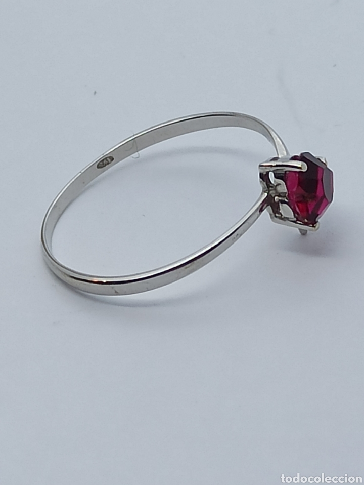 Joyeria: Anillo de or&oacute; blanco 375/9k y ?grante&iquest; - Foto 9