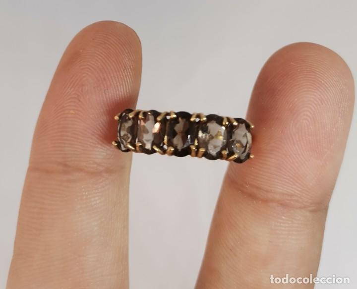 Joyeria: Anillo de Oro amarillo y Topacios Ahumados - Foto 1