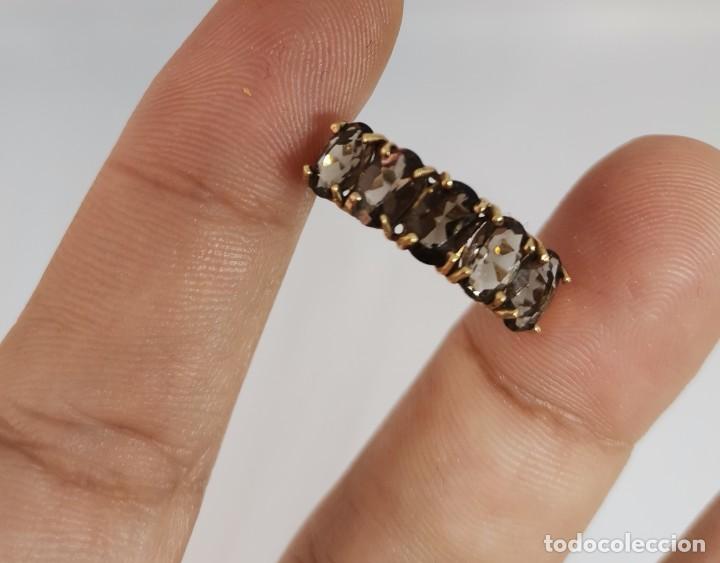 Joyeria: Anillo de Oro amarillo y Topacios Ahumados - Foto 3