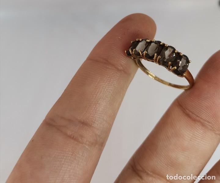 Joyeria: Anillo de Oro amarillo y Topacios Ahumados - Foto 4