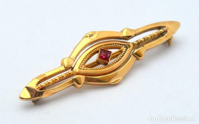 Joyeria: Broche oro 8 kt con rub&iacute; - Foto 2