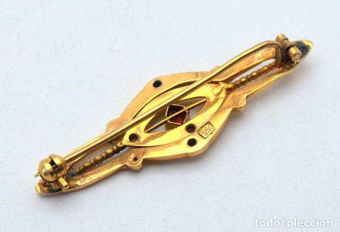Joyeria: Broche oro 8 kt con rub&iacute; - Foto 4