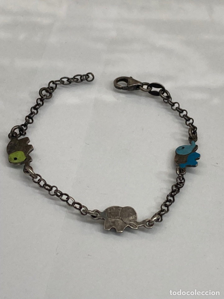 Joyeria: Pulsera de plata con elefantes /PUL256 - Foto 1