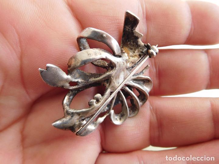 Joyeria: Broche antiguo de plata y marquesitas - Foto 9