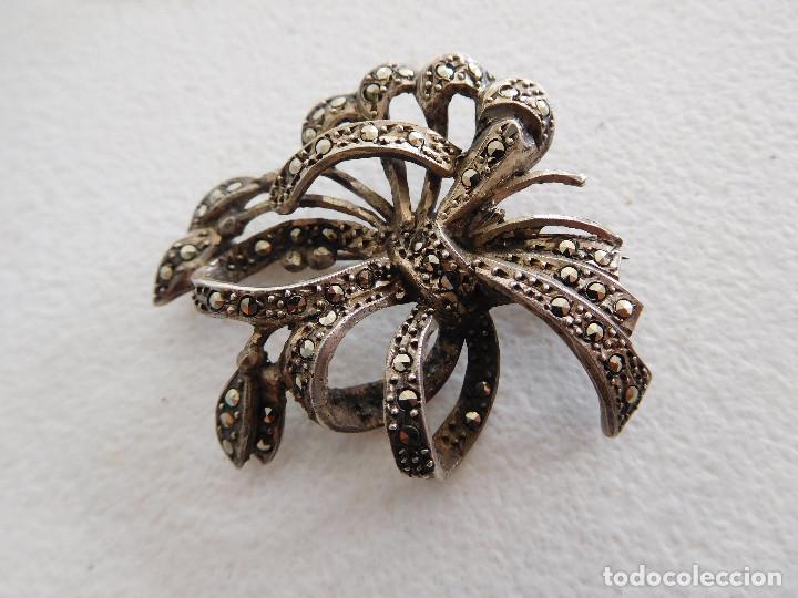 Joyeria: Broche antiguo de plata y marquesitas - Foto 10
