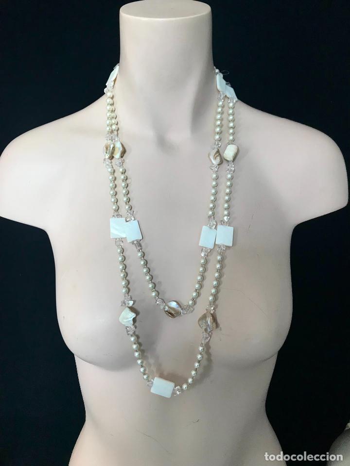 Joyeria: Collar largo de perlas, n&aacute;car y cristal - Foto 1