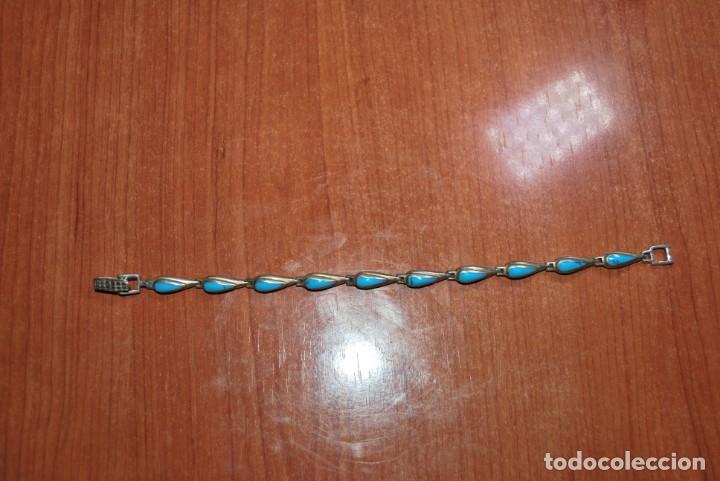 Joyeria: Pulsera de plata de ley con turquesa. - Foto 1