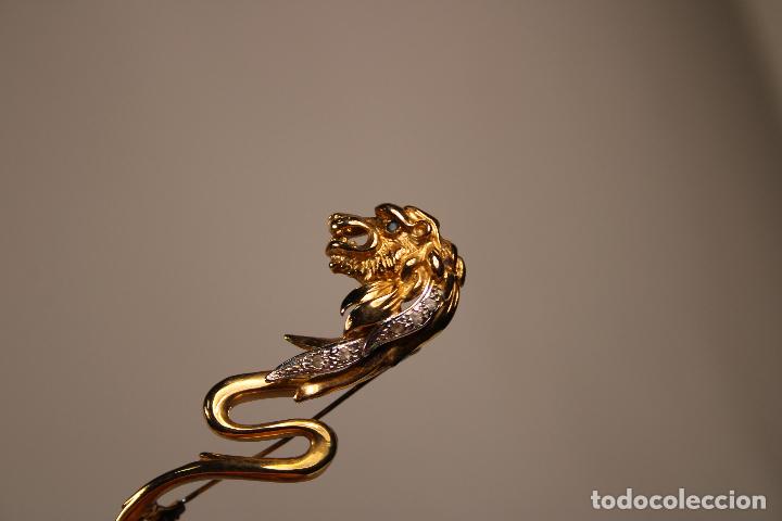 Joyeria: antiguo alfiler leon plata 925 dorada - Foto 1