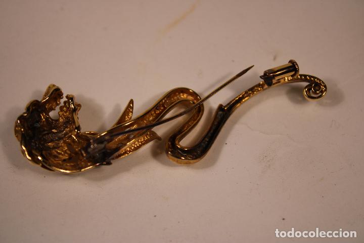 Joyeria: antiguo alfiler leon plata 925 dorada - Foto 3
