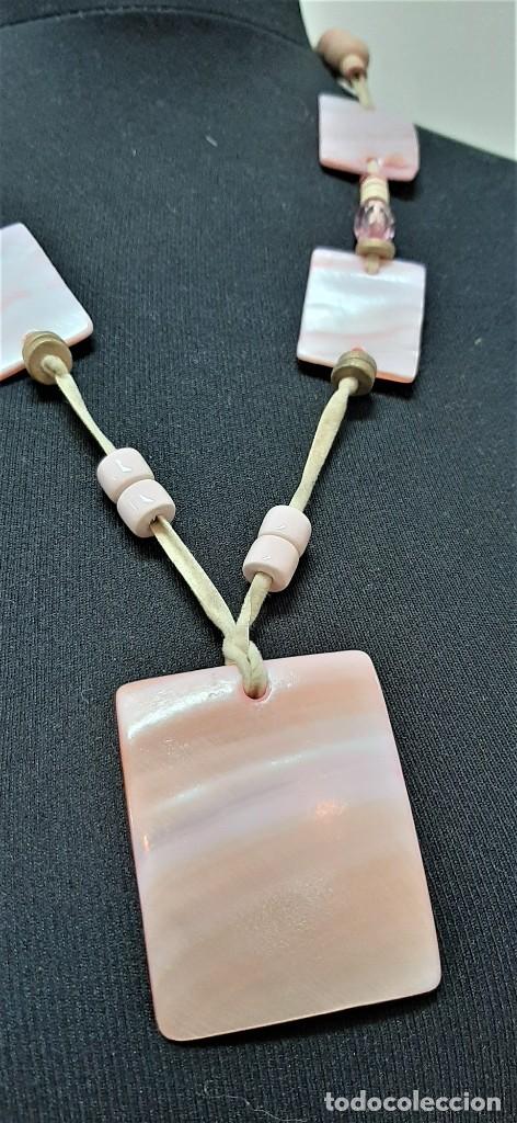 Joyeria: Vintage Collar de baldosas de n&aacute;car rosa y blanco - Foto 4