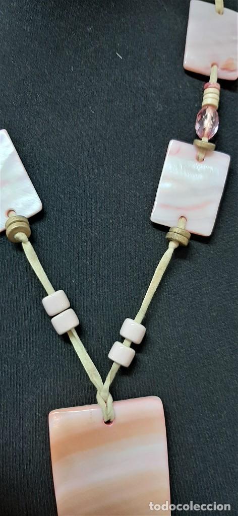 Joyeria: Vintage Collar de baldosas de n&aacute;car rosa y blanco - Foto 6