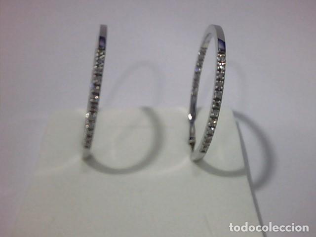 Joyeria: aros oro blanco 18 kts con diamantes - Foto 1
