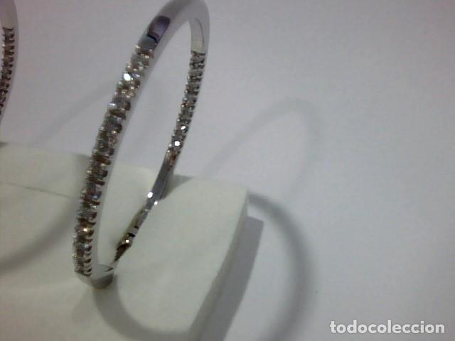 Joyeria: aros oro blanco 18 kts con diamantes - Foto 3