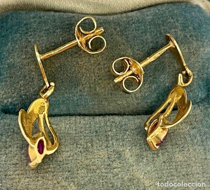 Joyeria: Pendientes oro 18 kt con rub&iacute;es - Foto 4