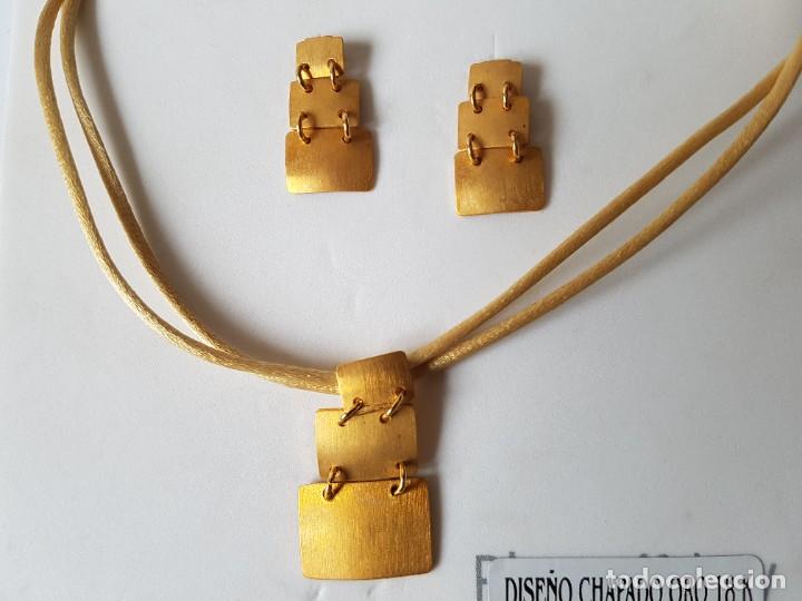 Joyeria: Conjunto de collar con pendientes **Chapado Oro 18 k.** - Foto 1