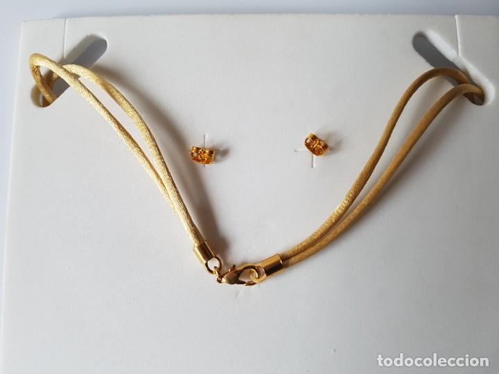 Joyeria: Conjunto de collar con pendientes **Chapado Oro 18 k.** - Foto 3