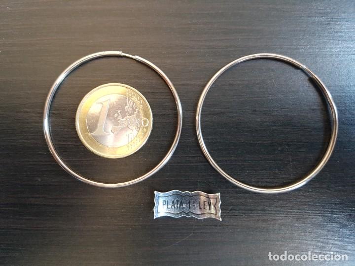Joyeria: Pendientes de aro de Plata de 1&ordf; ley - Foto 1