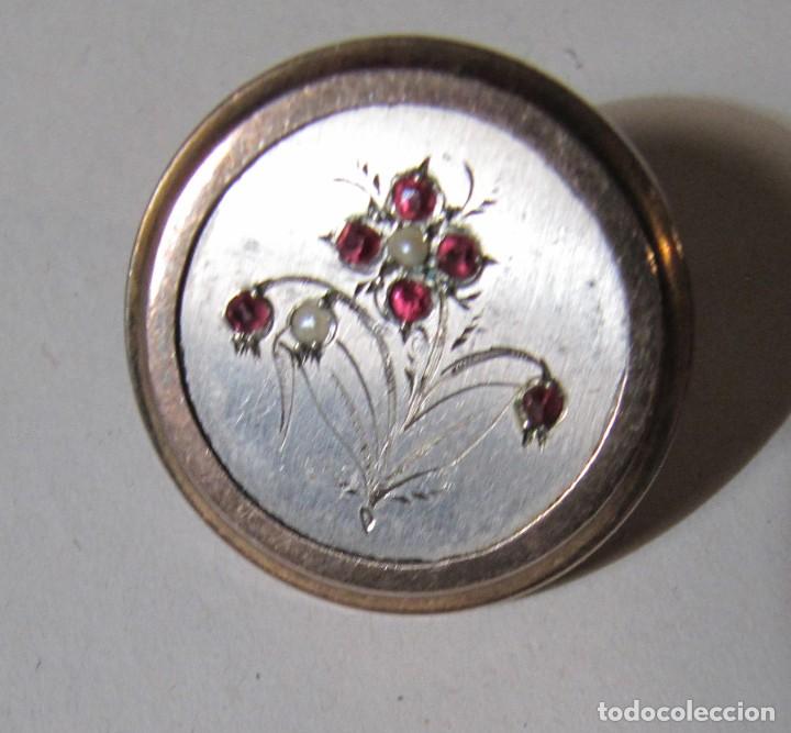 Joyeria: BRoche de ojal plata oro granates y perlas - Foto 5