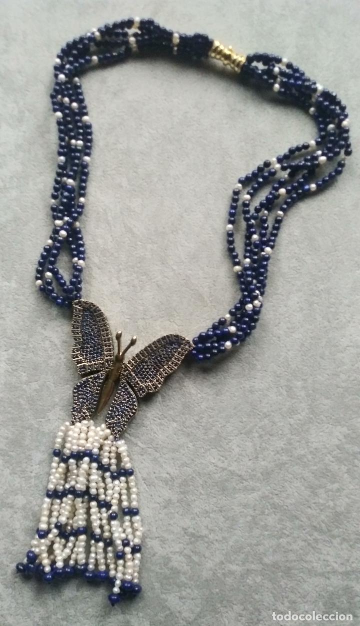 Joyeria: COLLAR DE LAPISL&Aacute;ZULI Y PERLA. - Foto 1