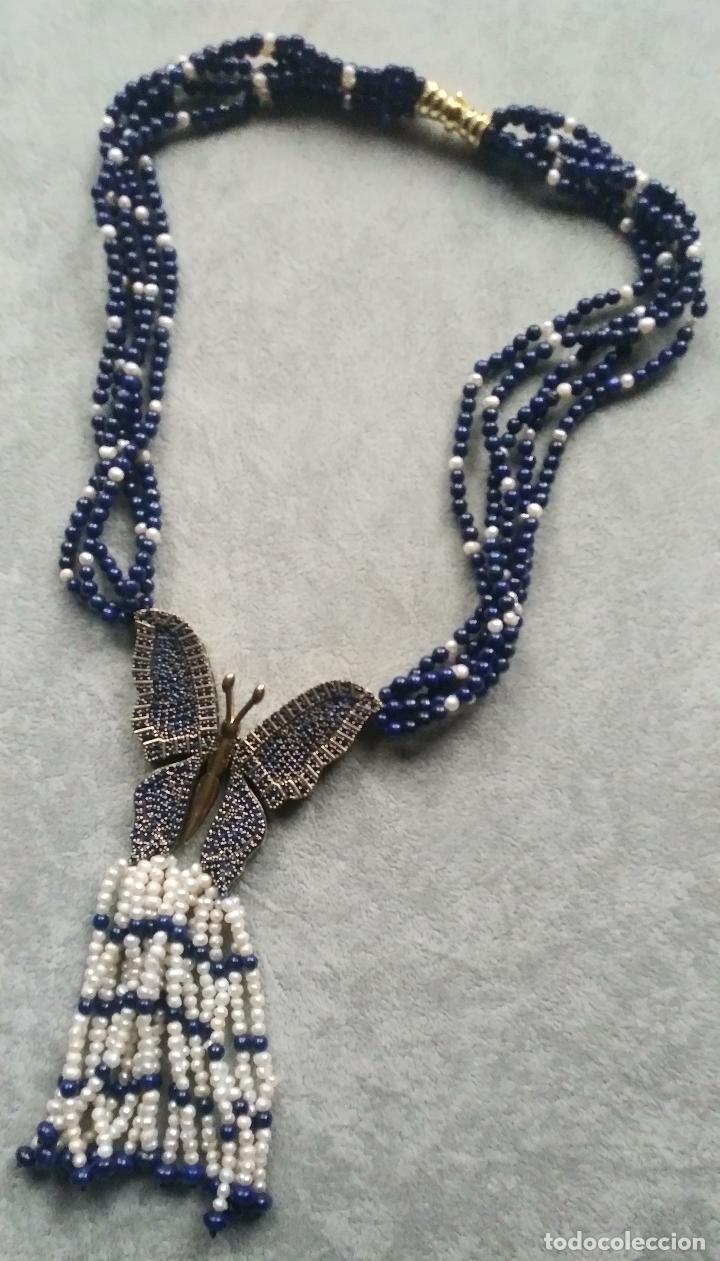 Joyeria: COLLAR DE LAPISL&Aacute;ZULI Y PERLA. - Foto 2