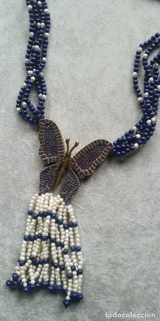 Joyeria: COLLAR DE LAPISL&Aacute;ZULI Y PERLA. - Foto 3