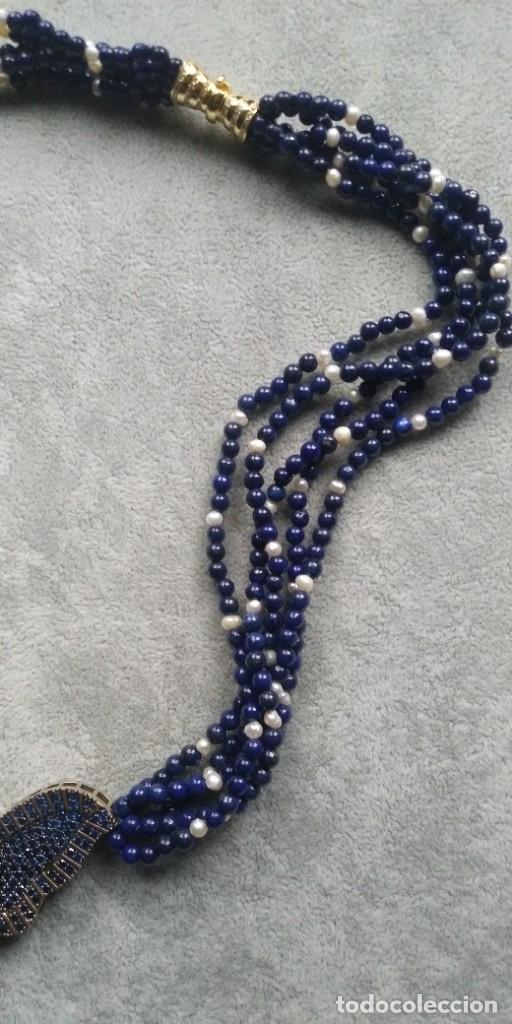 Joyeria: COLLAR DE LAPISL&Aacute;ZULI Y PERLA. - Foto 4