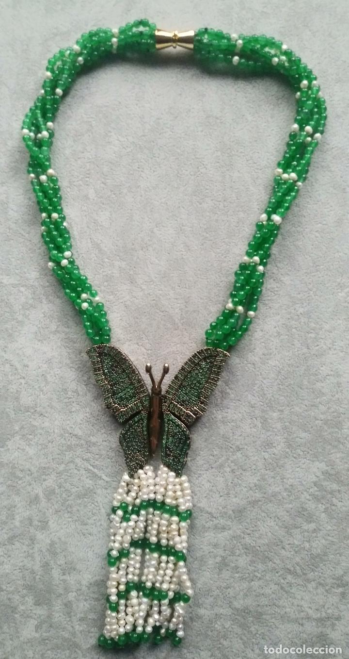 Joyeria: COLLAR DE AVENTURINA VERDE Y PERLA. - Foto 1