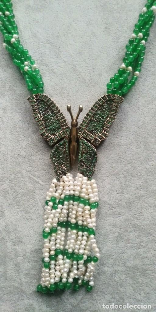 Joyeria: COLLAR DE AVENTURINA VERDE Y PERLA. - Foto 3