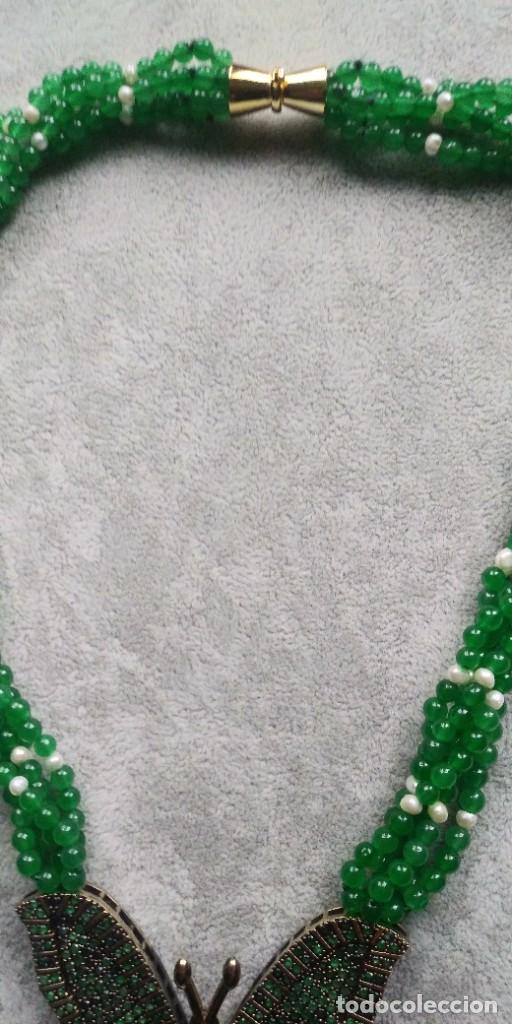 Joyeria: COLLAR DE AVENTURINA VERDE Y PERLA. - Foto 4