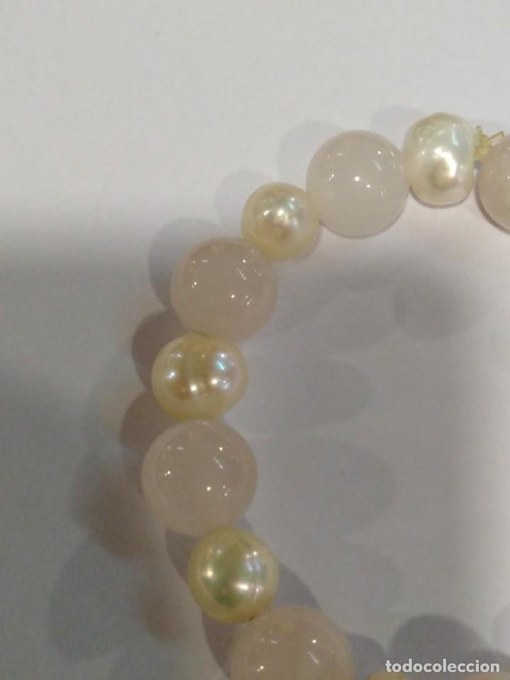 Joyeria: Pulsera de cuarzo rosa con perlas barrocas - Foto 3