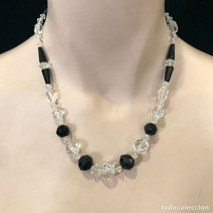 Joyeria: Collar de cristales negros y transparentes - Foto 1