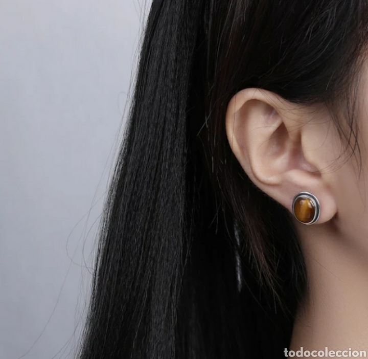 Joyeria: Pendientes de Plata y Ojo de Tigre Natural ENV&Iacute;O GRATIS!! - Foto 2