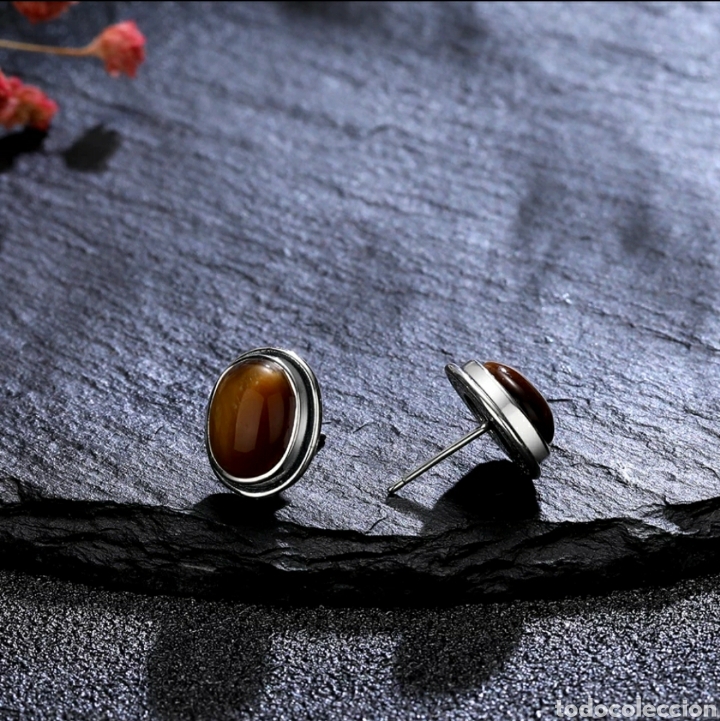 Joyeria: Pendientes de Plata y Ojo de Tigre Natural ENV&Iacute;O GRATIS!! - Foto 1