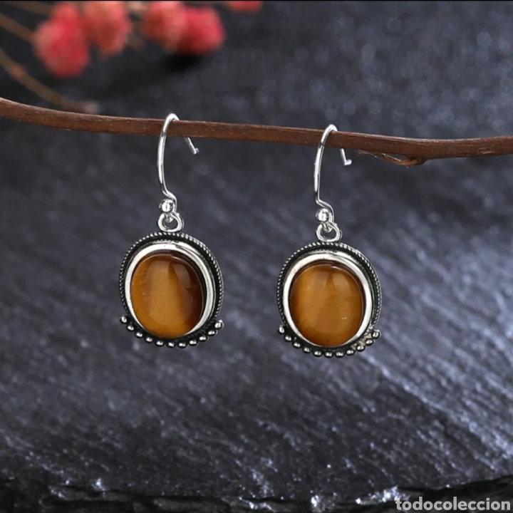 Joyeria: Pendientes de Plata y Ojo de Tigre Natural ENV&Iacute;O GRATIS!! - Foto 1