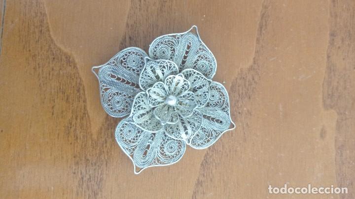 Joyeria: Antiguo broche filigrana de plata - Foto 1