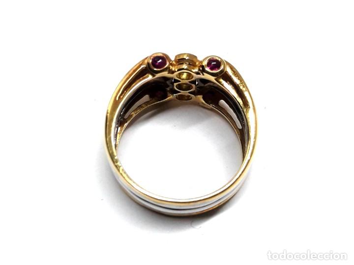 Joyeria: GRAN SORTIJA DE ORO DE LEY BICOLOR CON DIAMANTES Y RUB&Iacute;ES - Foto 10