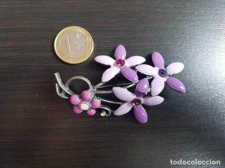 Joyeria: Broche aguja de Flores con esmalte. - Foto 1