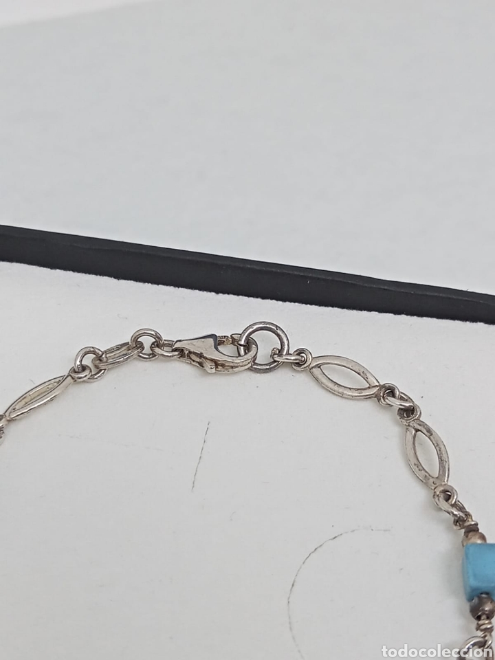 Joyeria: Pulsera en plata de ley 925 y turquesa - Foto 3