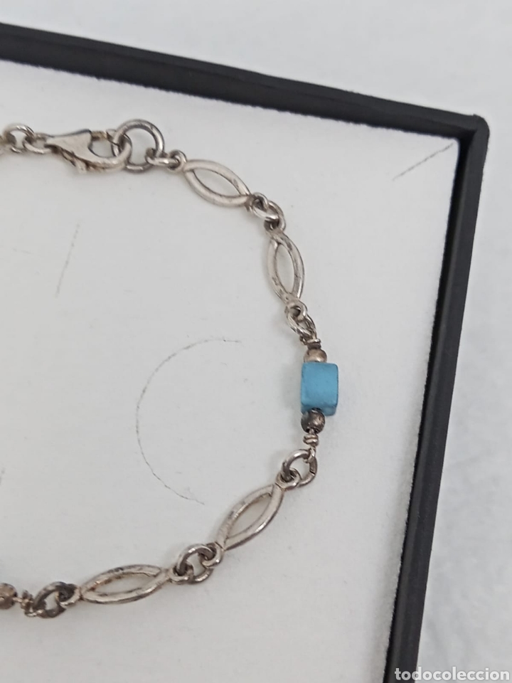 Joyeria: Pulsera en plata de ley 925 y turquesa - Foto 4