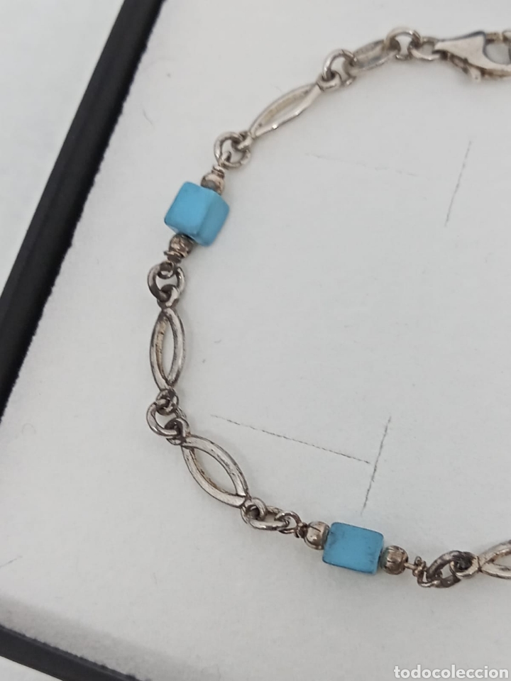 Joyeria: Pulsera en plata de ley 925 y turquesa - Foto 5